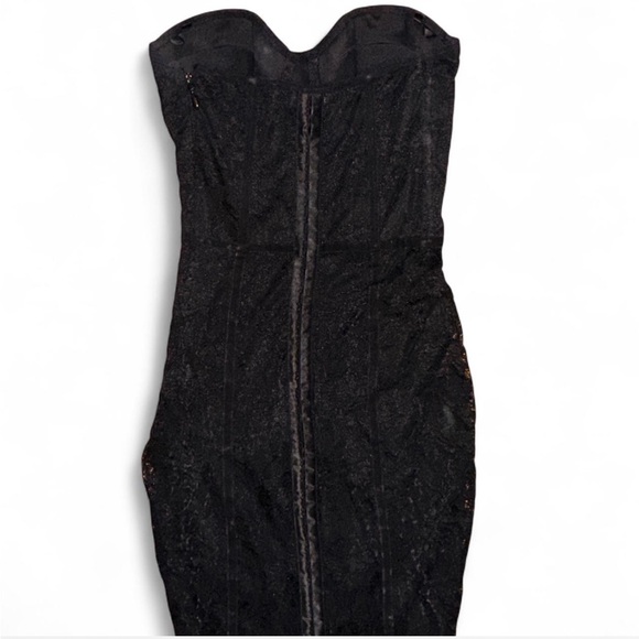 bebe lace dress black Bebe Women's Lace-Up Back Midi Dress main image 0